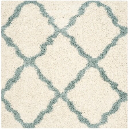 Safavieh 4 x 4 ft. SGD-Dallas Shag Power Loomed Square Area Rug; Ivory & Light Blue SGD257J-4SQ
